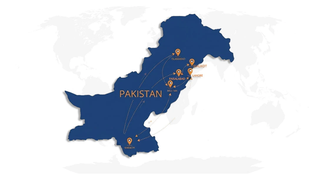 Pakistan map coverage